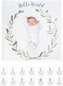 lulujo Baby’s First Year Milestone Blanket and Card Set | 40in x 40in (Hello World)