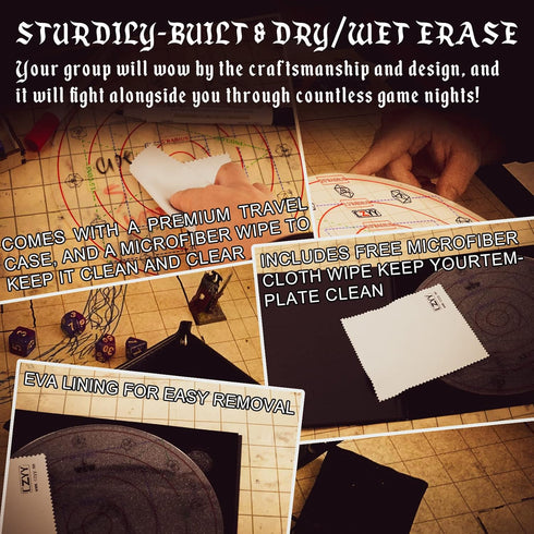 Upgraded Spell AOE Damage Template, Extra Large 30' Cube & Cone, Acrylic D&D Area Effect Marker with Gift Box