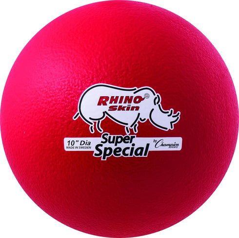Champion Sports Super Special Rhino Skin Ball, Red, 10 Inch