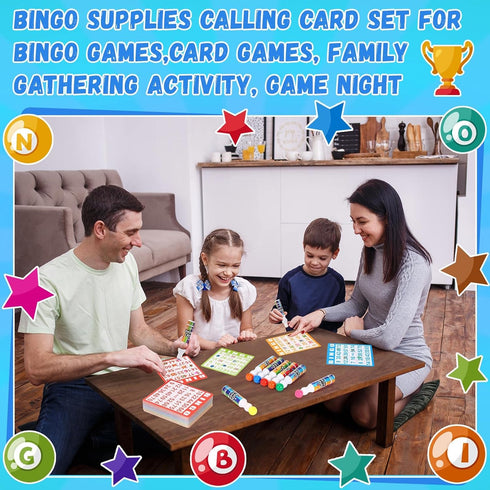 Set Night(0.5 oz) Crtiin Assorted Colors of Bingo Game Cards and Daubers Includes Bingo Paper Game Cards and Dot