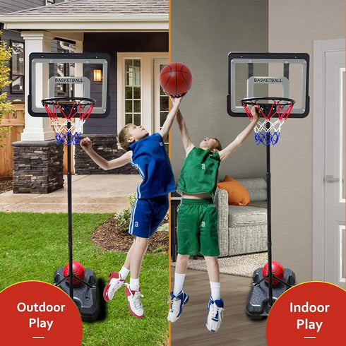 Adjustable Kids Basketball Hoop, Indoor Outdoor Play, Height 2.9 ft-6.2 ft, Goal for Boys & Girls Age 3-8