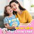 Kids Apron Kitchen Toys 20Pcs - Educational Cooking Baking Set with Cookbook & Chef Hat for 3-8 Year Old Girls
