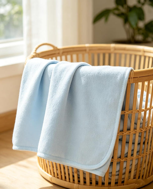 (30" 30") Cozy, American Baby Company Fleece Blanket x with Silk-Like Satin Trim, Soft, Warm & Blue, for Boys