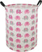 19.7 Laundry Hamper, Waterproof Canvas Storage Bins, Collapsible Clothes Organizer Basket for Kids Baby Room (elephant)