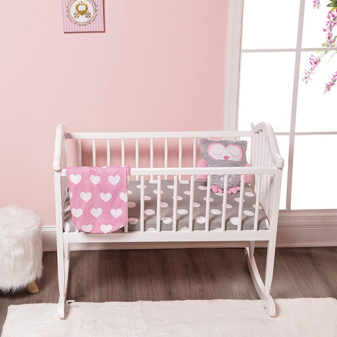 2 Pack Set 100% EVERYDAY KIDS Baby Cradle Sheets - Fitted for Baby Girl; Cotton Jersey Knit, Breathable and Soft Cradle