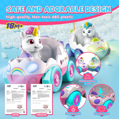 Blue Unicorn RC Cars for Toddlers 1-3 Remote Control Cars