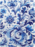 CZXW 52" 28" Blue White Floral Tile Crib Sheets Fitted x Natural Cotton Soft & Breathable for Baby Crib Mattress