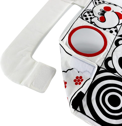 Car Toys for Babies - Infant Car Seat Toy with High Contrast Colors, Reversible Design, Baby Safe Mirror and Storage