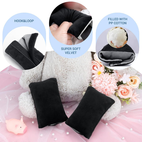 COOLBEBE Car Seat Straps Shoulder Pads for Baby Kids, Soft Seat Belt Covers for All Car Seats (Black/Grey)