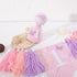 BASCT 1st Butterfly Birthday High Chair Banner - Fairy Pink and Purple Tassel, Spring Decoration for Girls (Highchair
