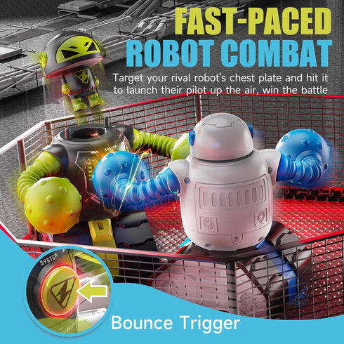 cxjoigxi Set 2, 5 6 7 8 9 10 11 12 Remote Control Fighting Robot Toys of RC Ejecting Battle Bots with Light & Sound
