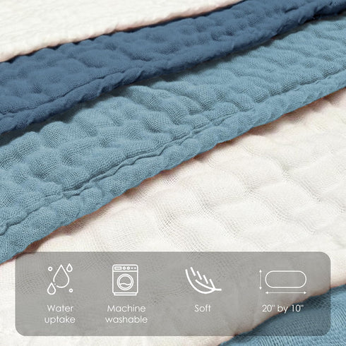 100% 20'' 10'' 12 Pack Muslin Burp Cloths for Baby Cotton Burping Cloths for Unisex, Boy, Girl - Large by Newborn