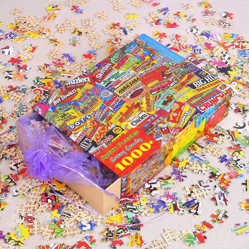 Ingooood Jigsaw Puzzle - Collector Series - Crazy Candy - 1000 Pieces for Adults, Wooden Toys, Graduation Gift
