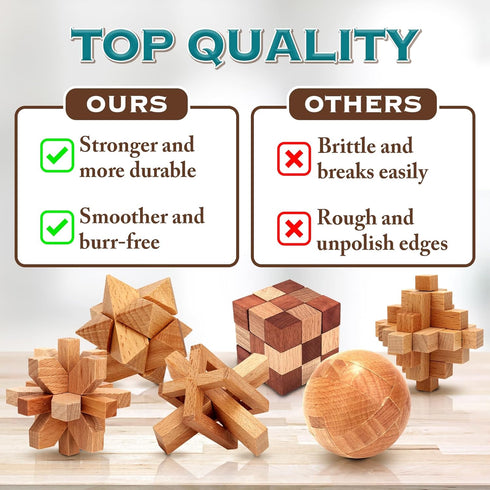 32pack Brain Teaser Wooden Metal Puzzles - Easter Gifts for Kids Teens Brain Teaser Disentanglement Iron Link Unlock