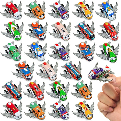 Vileafy 27 PCS Metal Shell Pull Back Airplane Toys for Kids Cartoon