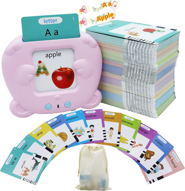 510 Words Alphabet Talking Flash Cards for 3-8 Years Toddlers, Educational Interactive Toy for Kids