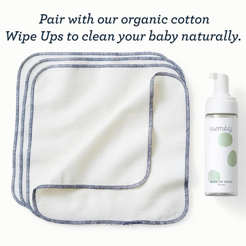 8oz Esembly Wipe Up Wash Refill, Organic No-Rinse Foaming Wipes Solution, Natural Baby Wipe Solution for Reusable