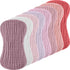 Frienda 8 Pieces Muslin Burp Cloths for Baby, Cotton Washcloths, 10 x 20 Inches, 4 Absorbent Layers (Pink Purple)