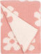 Living Textiles Pink Floral Daisy Chenille Soft Baby Blanket Reversible Premium Cozy