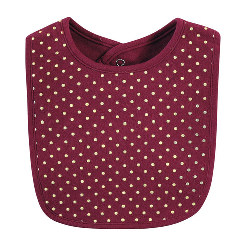 Hudson Baby Unisex Cotton Bibs in Pumpkin Spice - One Size Fits All