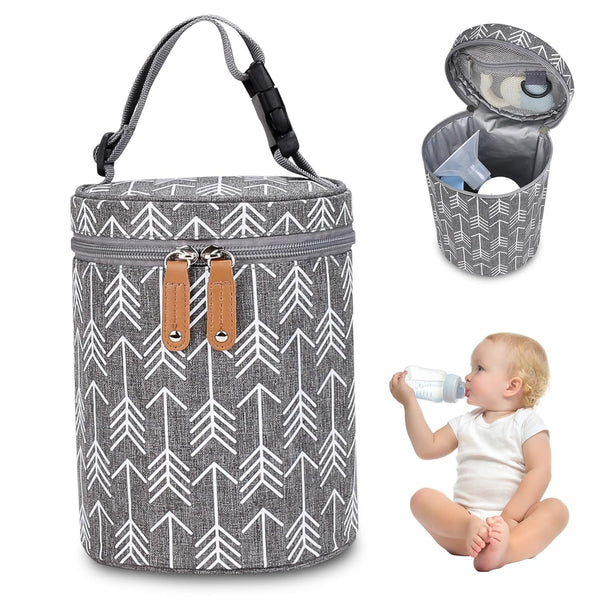 CNAFGBGG Breastmilk Storage Bag 5.5x7.5 Inch Cylindrical Breastmilk Cooler Bag with Zipper Closure