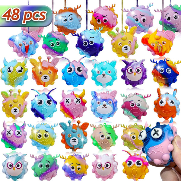 Supovil 48 Pack Pop Fidget Toys Bulk 3D Stress Ball Toy, Party Favors