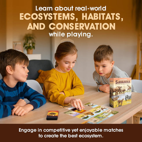 Ecosystem: Savanna - Family Card Game about Animals on African Savanna - Fun & Educational Strategy Game