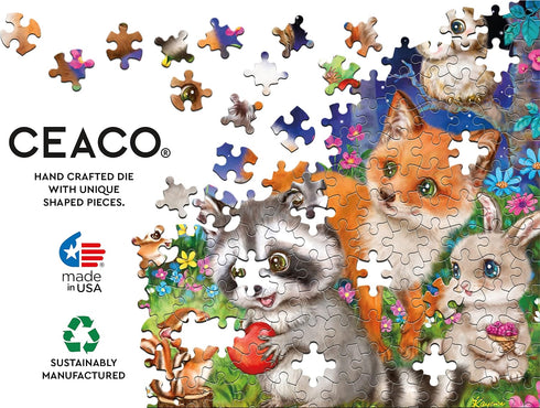 Ceaco 100 Piece Jigsaw Puzzle, Kayomi Harai, Woodland Friends