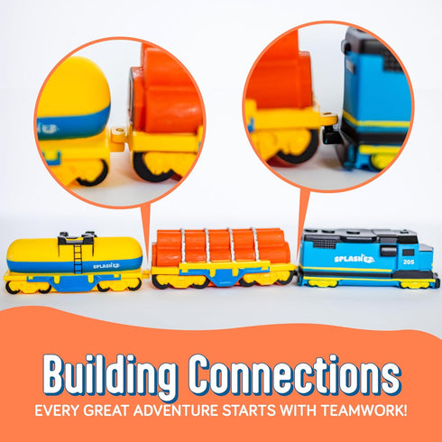Set 0 SplashEZ Train Toys for Bath | Mold Free Bath Toys for Kids & Toddlers with No Hole for Water | Train Ideal Size