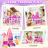 Set 3-5 4-8, Magnetic Tiles Doll House Building Toys with Double Sided Printed Design, Play House Magnetic Blocks