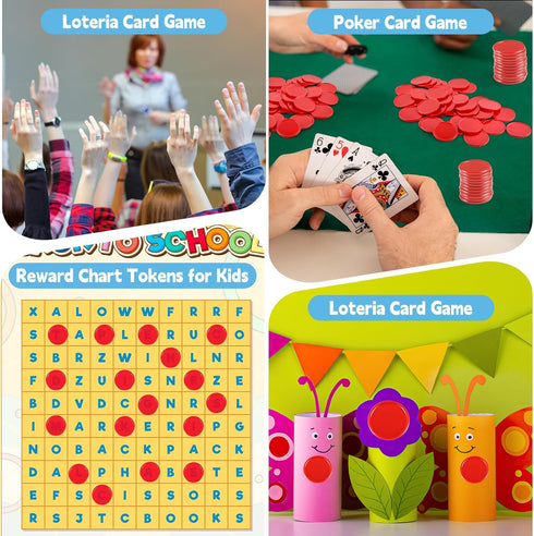 Coopay 1 1/2 Inches Plastic Poker Chips - Learning Counters Disks for Math Practice and Poker Tokens