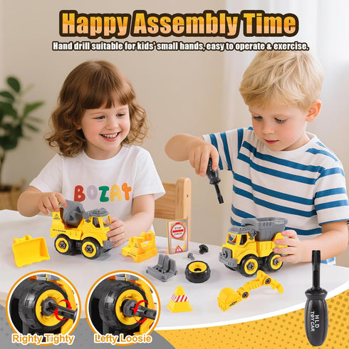 3-5: 2 3 4 5 LUDILO Toddler Kids Toys Boys Mini DIY Assembly Stem Learning Educational Building Toy Cars with Electric
