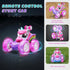 HudinFunC 360 Lights,4WD 3 4 5 6 Unicorn Remote Control Car for Girls, Rechargeable Rotating Stunt RC Car with LED