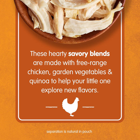 3 3.5 (Pack 16) Happy Baby Organics Savory Blends Stage Baby Food Puree, Free Range Chicken, Garden Vegetables & Quinoa