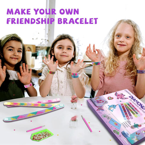 6 4 4-12 goldentime Diamond Art Kits for Kids Including Diamond Painting Bracelets, Diamond Art Keychains and Colorful