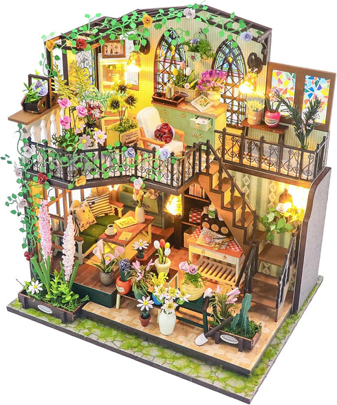 PANZIYU DIY Miniature House Kit, Fairy Dollhouse for Adults to Bulid,Tiny Home Making