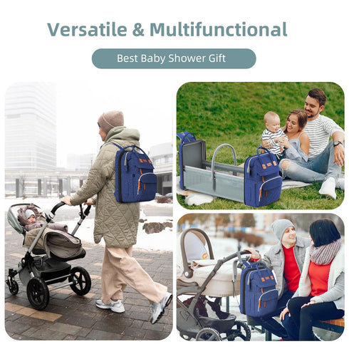 Backpack, ISMGN Diaper Bag Large Diaper Bag, Multifunctional Diaper Bag, Baby Bag, Navy Blue