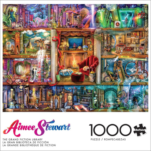Buffalo Games - Aimee Stewart - The Grand Fiction Library - 1000 Piece Jigsaw Puzzle for Adults Challenging Puzzle Perfect for Game Nights - Finished Puzzle Size is 26.75 x 19.75