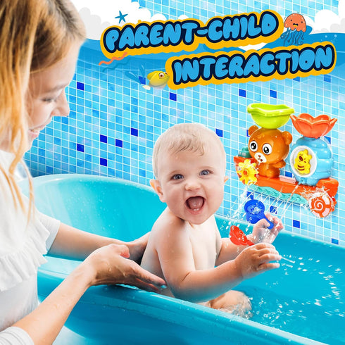 Bath Toys for Toddlers 1-3, Bear Water Tub Toys for Shower Bath Time, Learning Gift for Boys Girls Baby Kids
