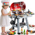 Playset 4-8, 3 4 5 6 7, 2-Layer Set, 3-5 Kids BBQ Grill for Kids Ages Play Kitchen Toys with Smoke & Light for Boys