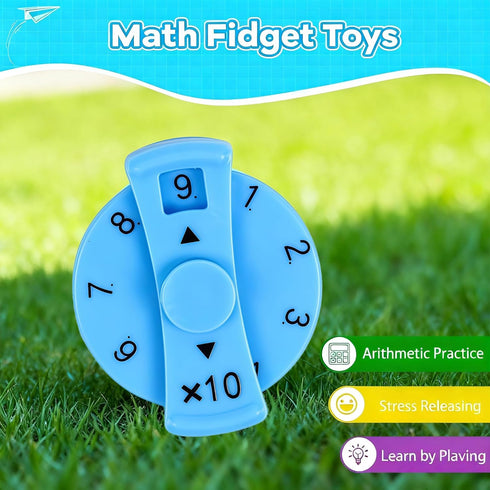 9 Pcs Math Fidget Spinners, Math Fidget Toy for Adults, Learn Multiplication and Division with The Math Spinners, Math
