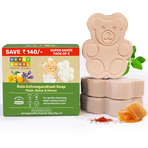 HERBY ANGEL Natural Soap for Babies & Kids with Tear-Free Formula | Parabens, SLS/SLES
