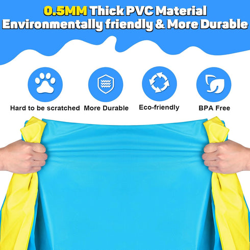 94'' Summer Thicken Splash Pad, Non-Slip Splash Pad for Kids and Dogs, Toddler Sprinkler Pool & Splash Play Mat