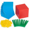 edxeducation Four Color Plastic Base Ten Set, 121 Pieces, Hands-on Math Manipulative for Kids