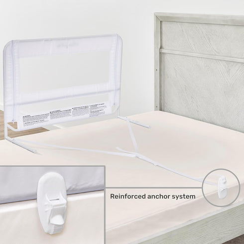 Dream On Me Lightweight Mesh Security Adjustable Bed Rail for Toddler, Breathable Mesh Fabric, Suitable for All Types