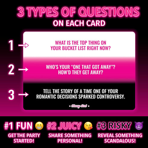 Girls Night Conversation Starter Cards - 360 Fun & Spicy Questions for Bachelorette and Birthday Parties