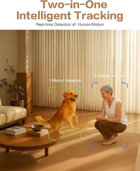 NGTeco 4MP (2.4/5GHz), 2.8" Two Way Video Calling Camera, Elderly Baby Pet Monitor HD Indoor, Dual-Band WiFi Screen