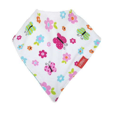 2-pk Nuby Dribble Catcher Bandana bibs, Super Absorbent Drool Bib with Soft Comfort Neckline, Girl