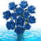 Blue Rose Bouquet Building Set, Compatible with Lego Flowers for Adults -