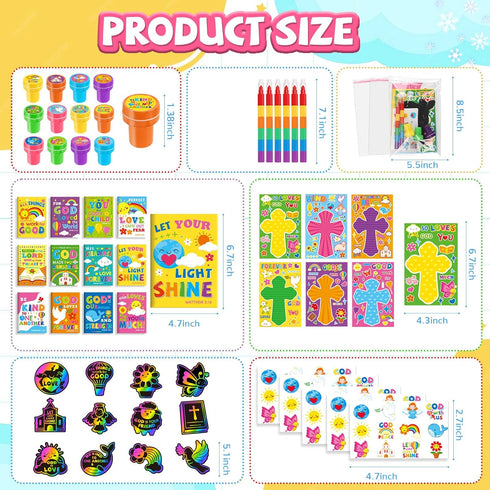 Set Stuffers24set BenLouis Bible Party Favors Christian Inspirational Verses Coloring Gift Prizes Bulk for Kids